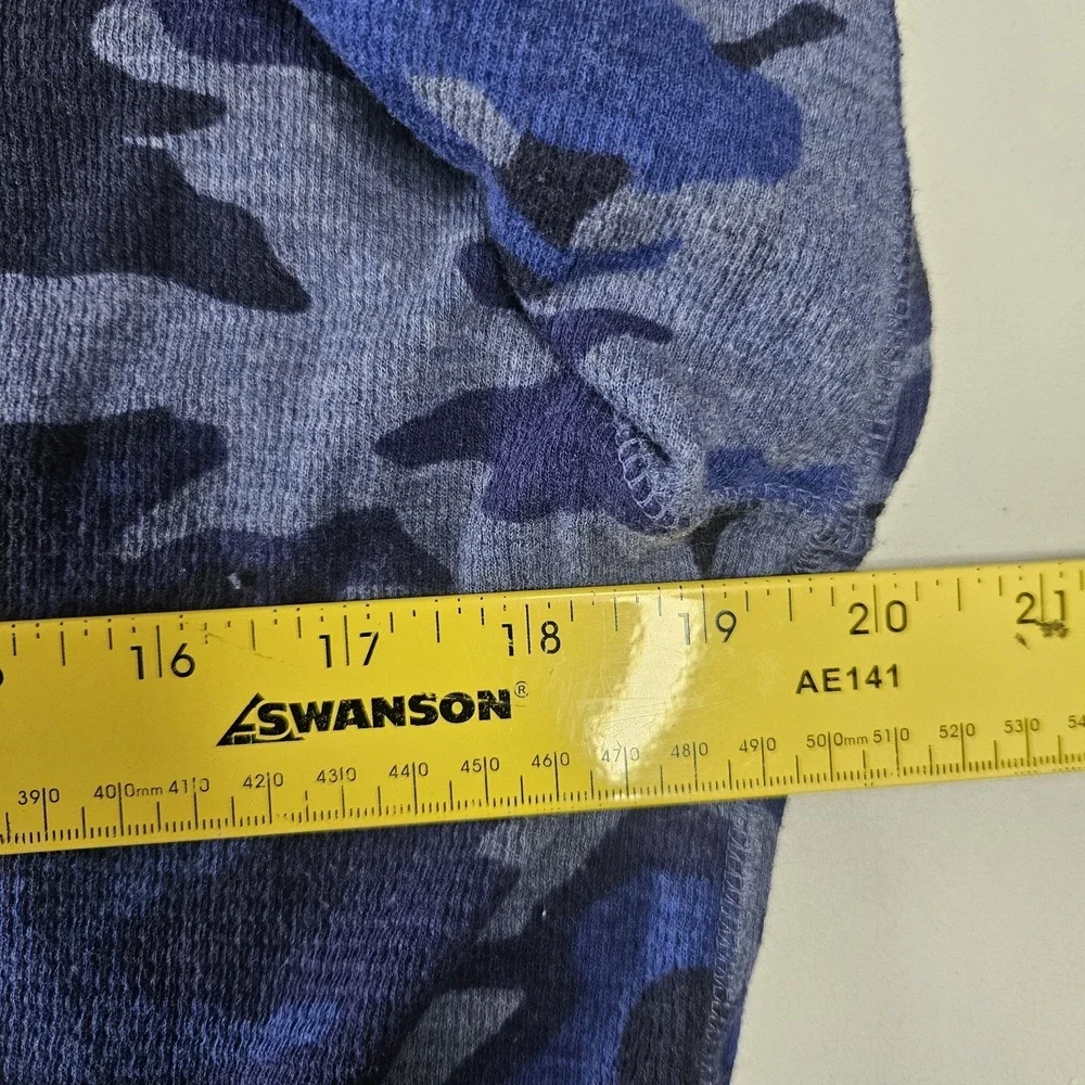 Polo Ralph Lauren Shirt Size‎ Medium Blue Camo Waffle Thermal Long Sleeve Layer